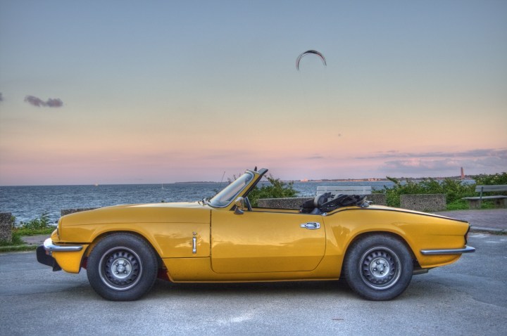 My Triumph Spitfire MKIV 1500 at the baltic sea side view